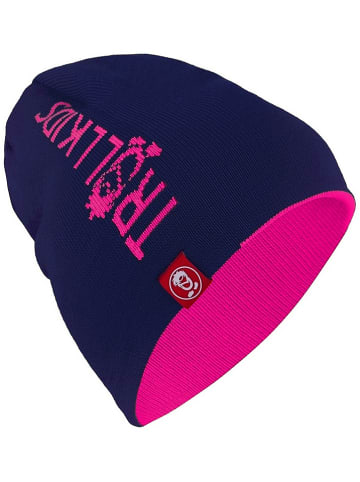 Trollkids Omkeerbare beanie "Troll" roze/donkerblauw