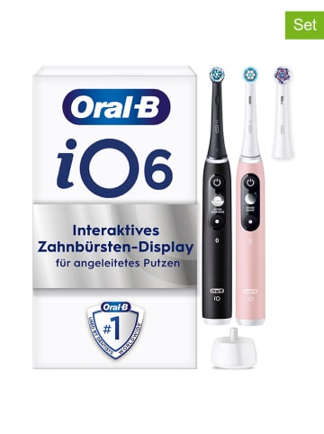 Oral-B 2tlg. Set: Elektr. Zahnbürsten "Oral-B iO Series 6" in Rosa/ Schwarz