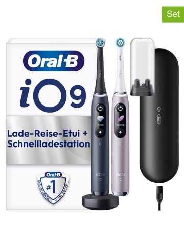 Oral-B 2tlg. Set: Elektr. Zahnbürsten "iO Series 9" in Rosa/ Schwarz