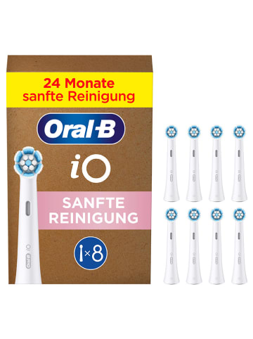 Oral-B 8er-Set: Ersatz-Bürstenköpfe "iO Sanfte Reinigung" in Weiß