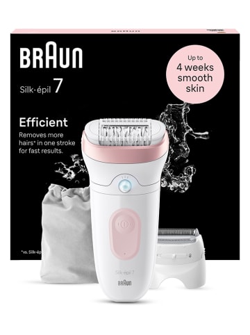 Braun Epilierer "Silk-épil 7-030" in Weiß/ Rosa