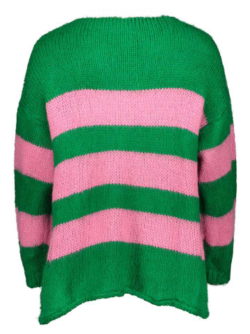 miss goodlife Pullover "Stripes" in Grün/ Pink