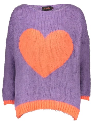 miss goodlife Pullover "Heart" in Lila/ Orange