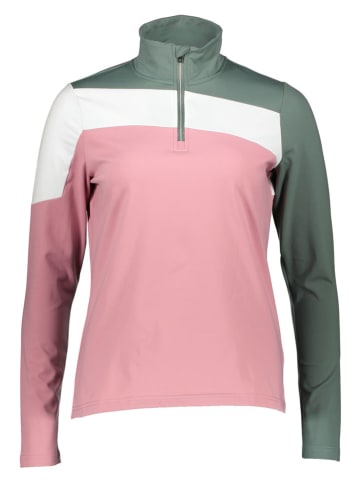 Killtec Funktionslongsleeve "KSW 258" in Grün/ Weiß/ Rosa