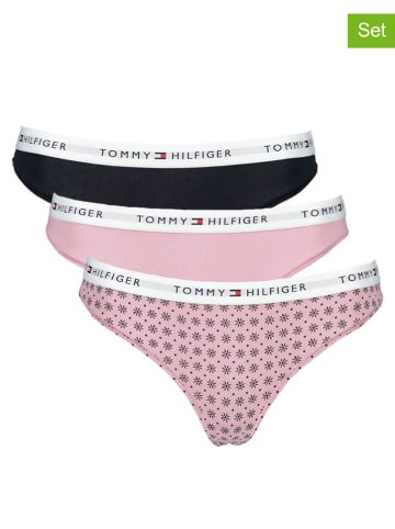 Tommy Hilfiger 3er-Set: Strings in Schwarz/ Rosa