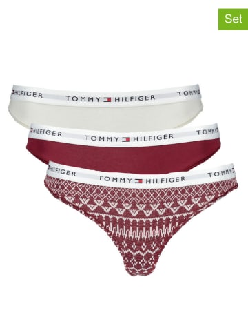 Tommy Hilfiger 3er-Set: Strings in Rot/ Weiß