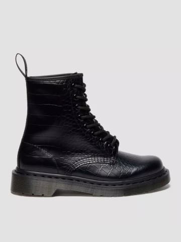 Dr. Martens Skórzane botki "1460 Croco" w kolorze czarnyn
