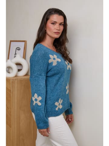Curvy Lady Pullover in Blau