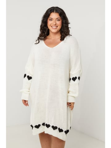 Curvy Lady Gebreide jurk wit