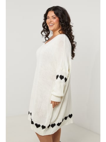 Curvy Lady Gebreide jurk wit