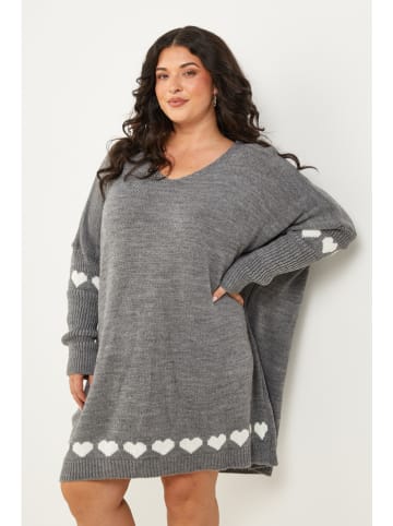 Curvy Lady Gebreide jurk grijs