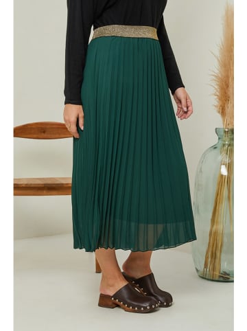 Curvy Lady Plissérok groen