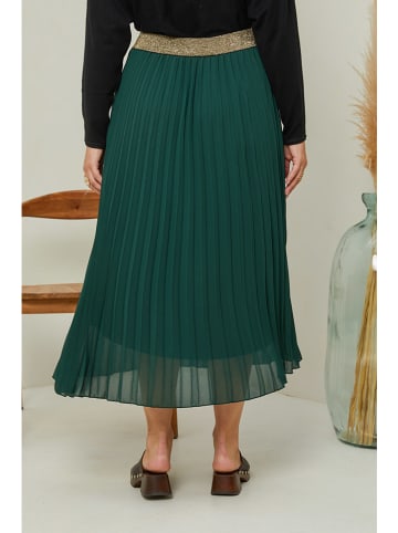 Curvy Lady Plissérok groen