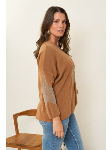 Curvy Lady Pullover in Hellbraun