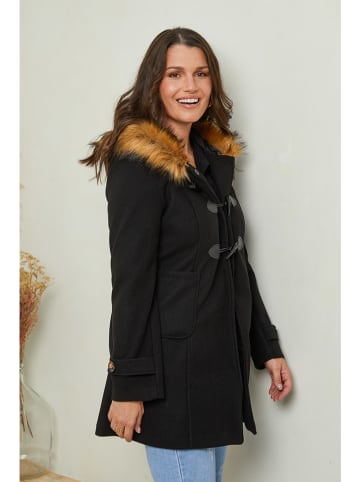 Curvy Lady Übergangsmantel in Schwarz