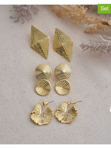 Luseera 3er-Set: beschicht. Ohrstecker