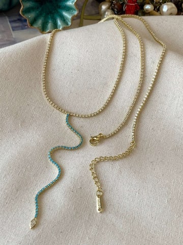 Luseera Pozłacany naszyjnik z cyrkoniami - dł. 58 cm