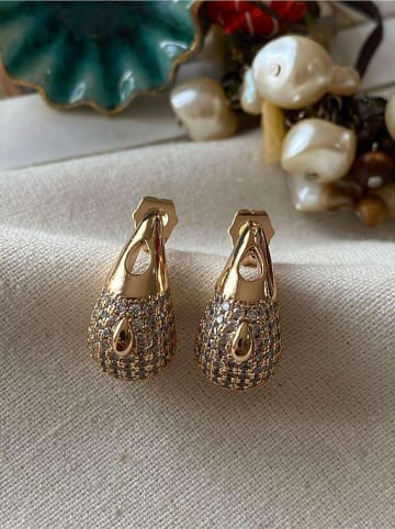 Luseera Pozłacane kolczyki-wkrętki z cyrkoniami