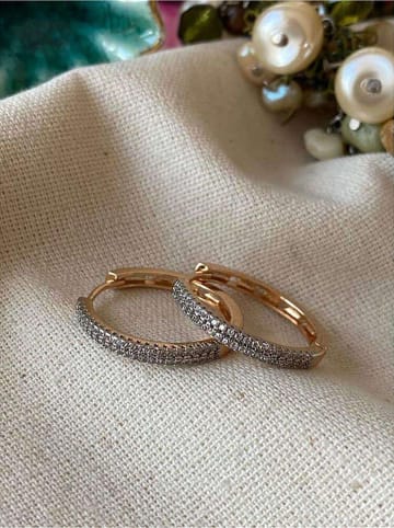 Luseera Pozłacane kolczyki-kreole z cyrkoniami