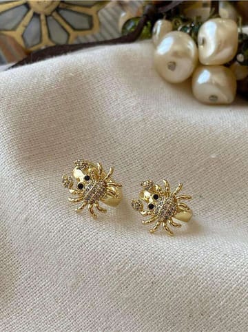 Luseera Vergulde oorstekers met edelstenen