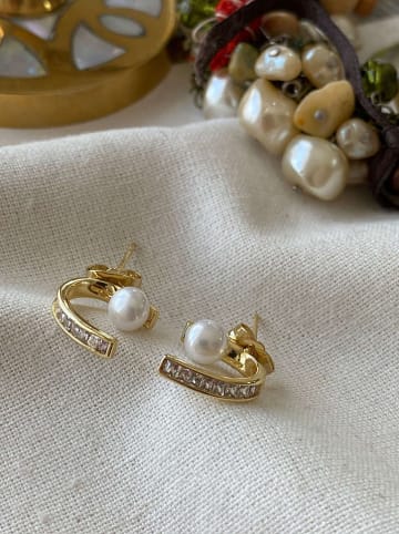 Luseera Vergulde oorstekers met edelstenen