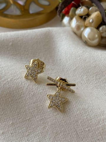 Luseera Vergulde oorstekers met edelstenen