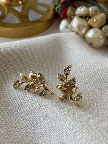 Luseera Pozłacane kolczyki-wkrętki z cyrkoniami