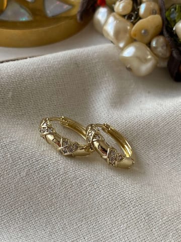 Luseera Pozłacane kolczyki-kreole z cyrkoniami