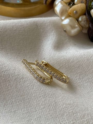 Luseera Pozłacane kolczyki-kreole z cyrkoniami