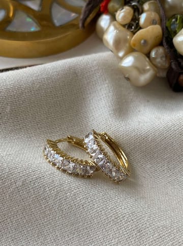 Luseera Vergold. Creolen mit Edelsteinen