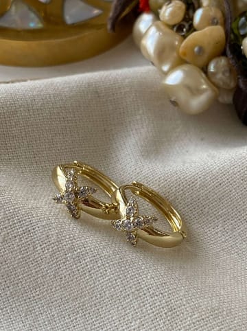 Luseera Pozłacane kolczyki-kreole z cyrkoniami