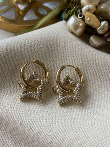 Luseera Vergold. Creolen mit Edelsteinen