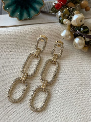 Luseera Pozłacane kolczyki-wkrętki z cyrkoniami