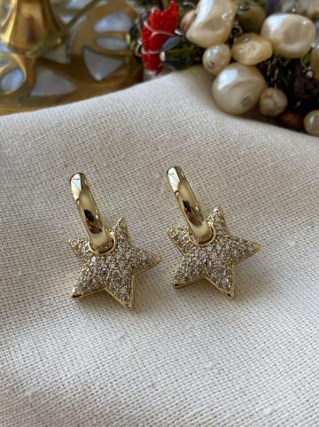 Luseera Vergold. Creolen mit Edelsteinen