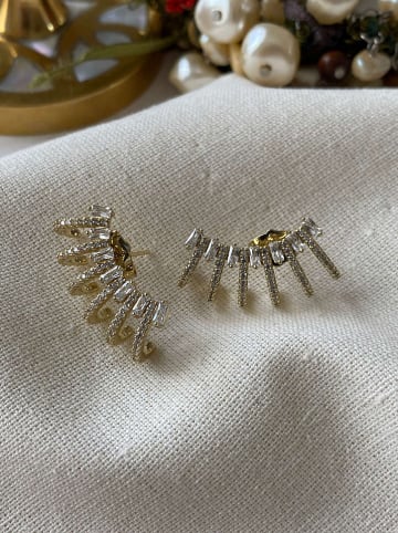 Luseera Vergulde oorstekers met edelstenen