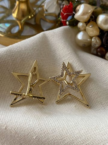 Luseera Pozłacane kolczyki-wkrętki z cyrkoniami