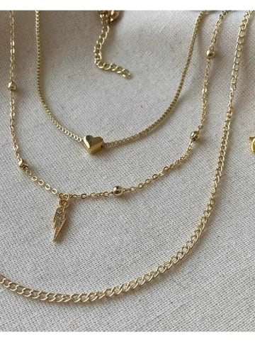 Luseera Pozłacany naszyjnik z elementami ozdobnymi - dł. 55 cm