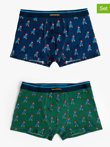admas 2er-Set: Boxershorts in Grün/ Dunkelblau