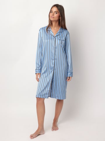 admas Nachthemd "Classic" in Hellblau/ Schwarz