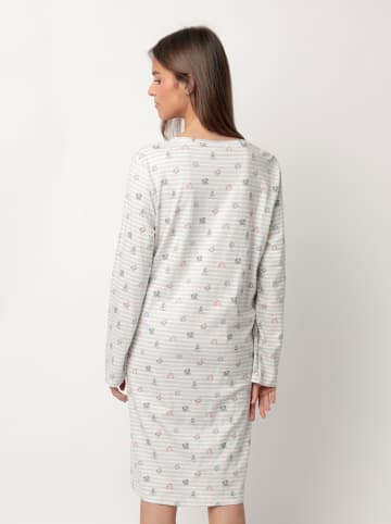 Disney Umstandsnachthemd in Hellgrau/ Weiß