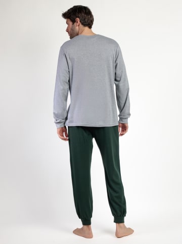 Lois Pyjama "Den1962" in Grau/ Dunkelgrün