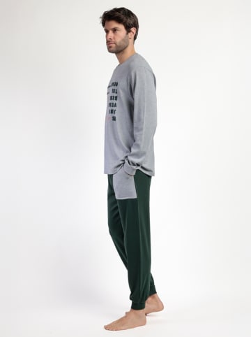 Lois Pyjama "Den1962" grijs/donkergroen
