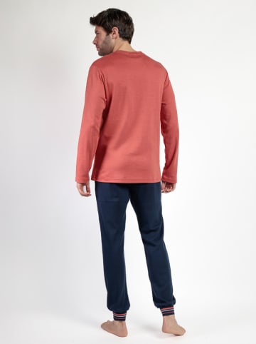 Lois Pyjama "Larga Burnt" koraalrood/donkerblauw