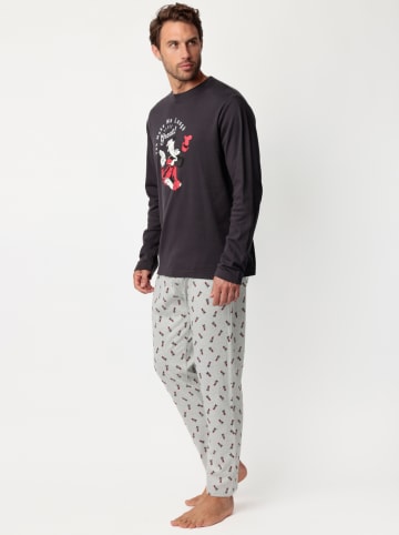 Disney Pyjama "Disney" zwart/lichtgrijs