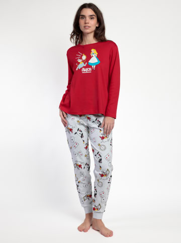 Disney Pyjama "Alice in Wonderland" in Rot/ Hellgrau