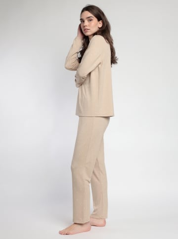 admas Pyjama "Larga Pico Moons" beige
