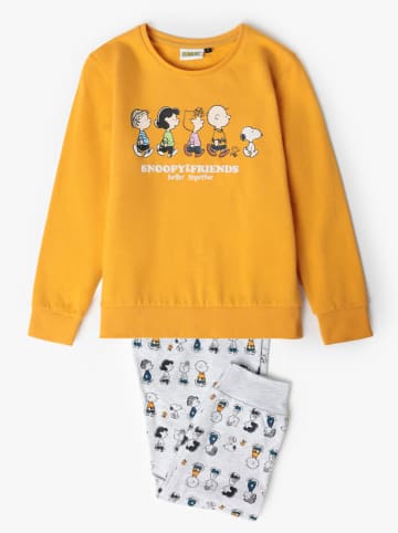 admas Pyjama lichtgrijs/geel