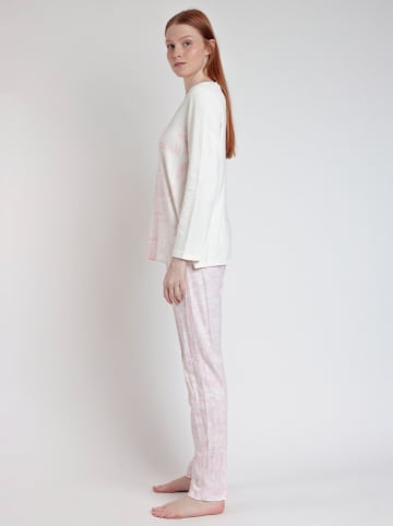 admas Pyjama "La Vie Est Belle" wit/lichtroze