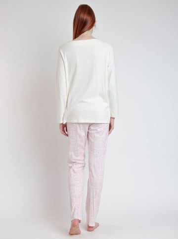 admas Pyjama "La Vie Est Belle" wit/lichtroze