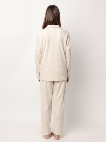 admas Pyjama "Admas Classic" in Creme